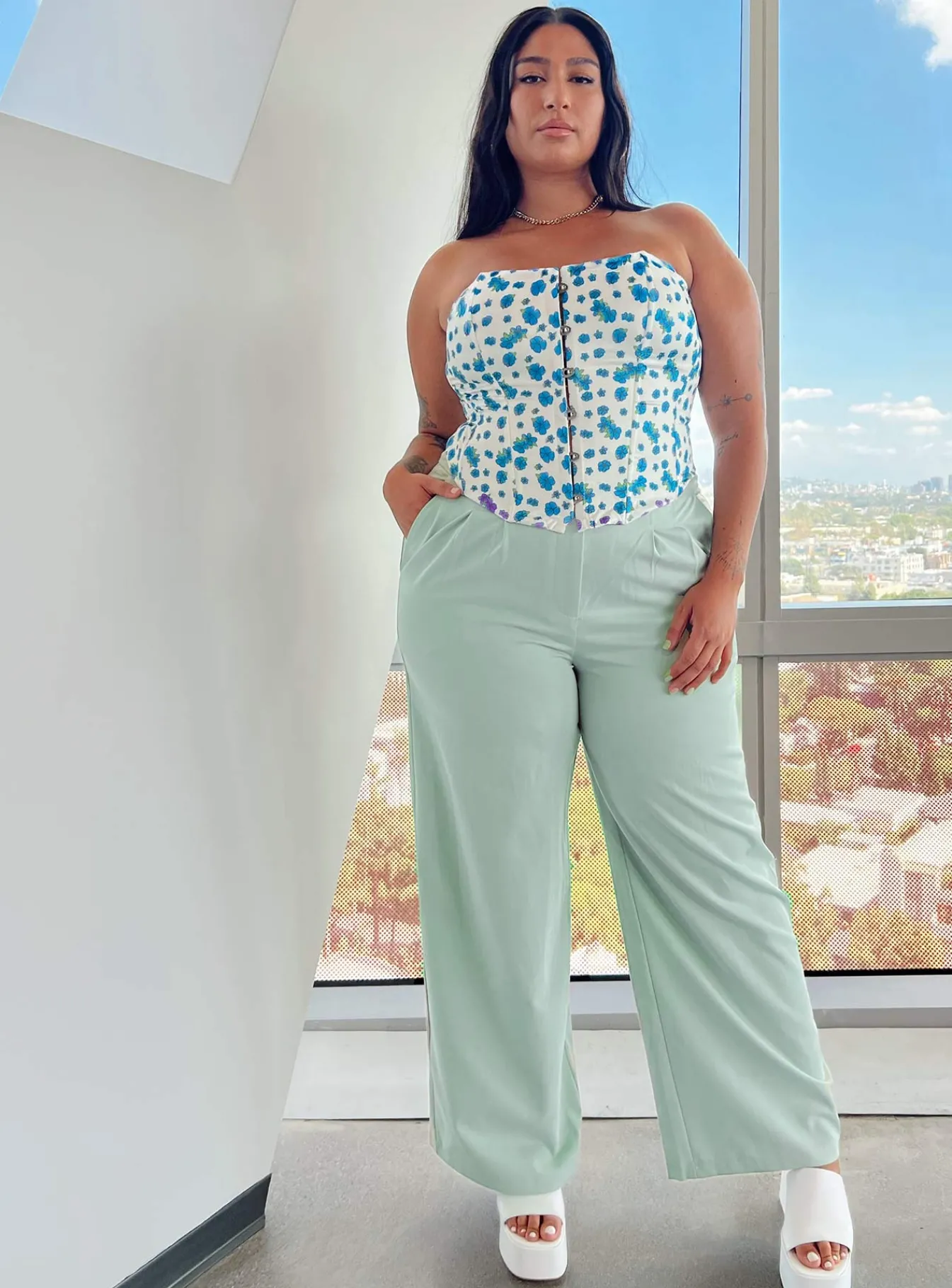 Princess Polly Archer Pantscurve Green Cheap