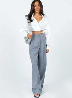 Princess Polly Archer Pantspetite   Pinstripe Grey Outlet
