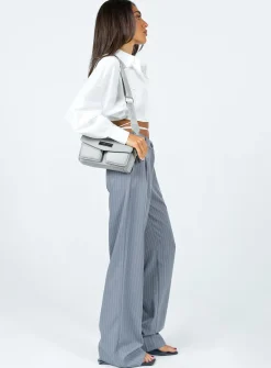 Princess Polly Archer Pantspetite   Pinstripe Grey Outlet