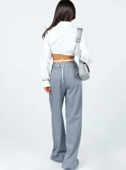Princess Polly Archer Pantspetite   Pinstripe Grey Outlet