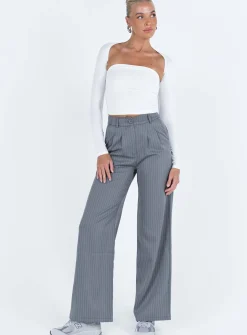 Princess Polly Archer Pantstall   Pinstripe Grey Outlet