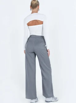 Princess Polly Archer Pantstall   Pinstripe Grey Outlet