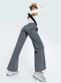 Princess Polly Archer Pantstall   Pinstripe Grey Outlet