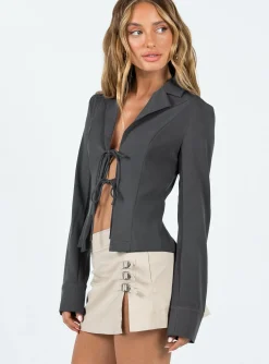 Princess Polly Archer Shirt  Slate Outlet
