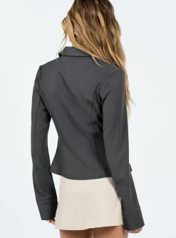 Princess Polly Archer Shirt  Slate Outlet