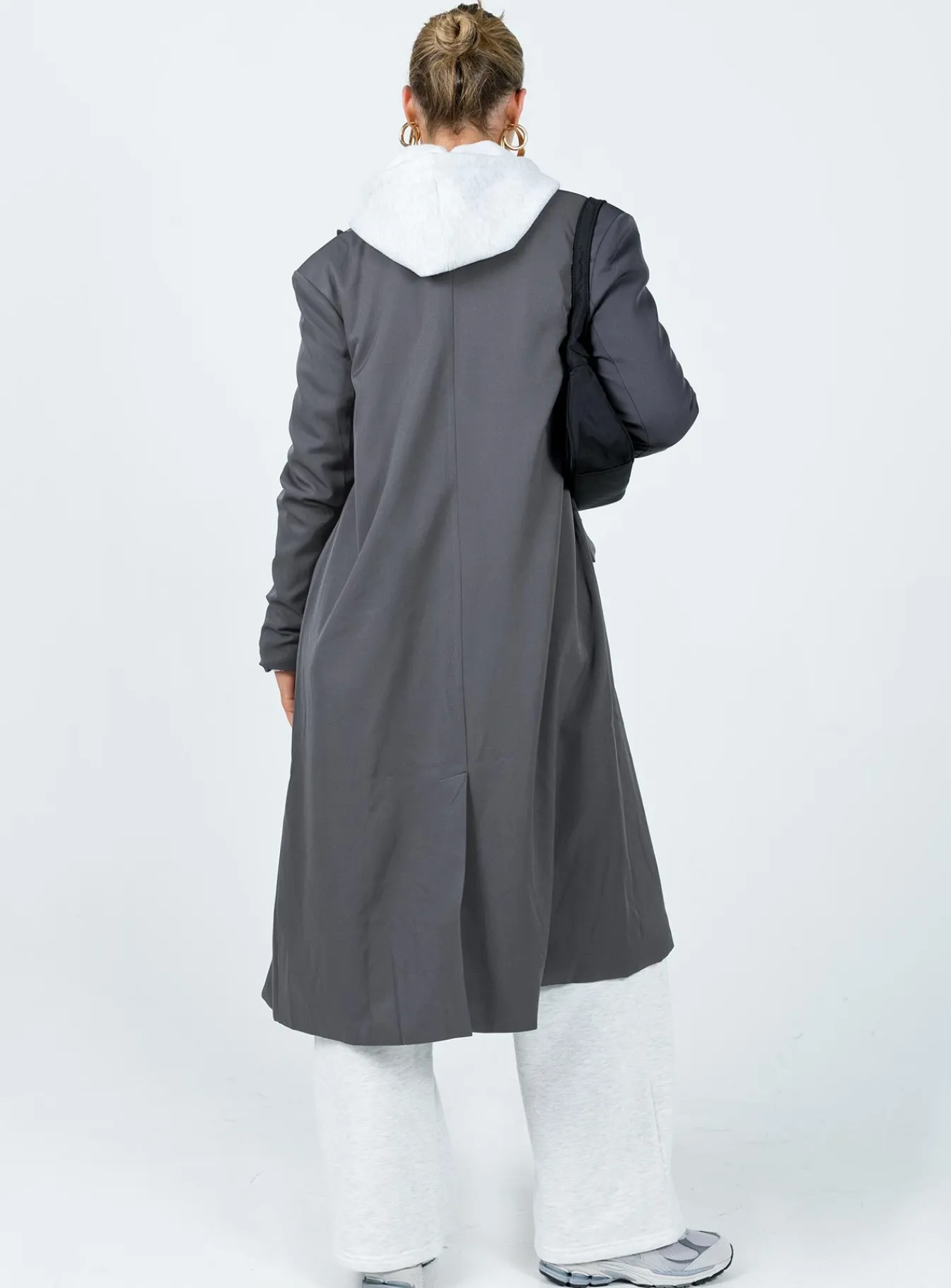 Princess Polly Archer Trench Coat Slate Clearance
