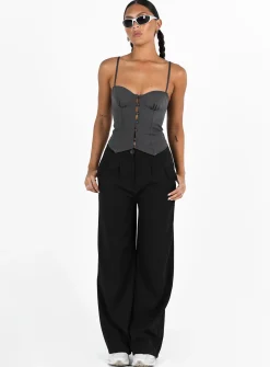 Princess Polly Archette Corset Vest  Grey Shop