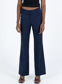 Princess Polly Archette Pant  Navy Pinstripe Flash Sale