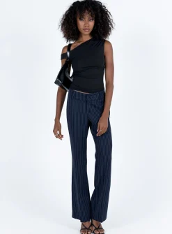 Princess Polly Archette Pant  Navy Pinstripe Flash Sale