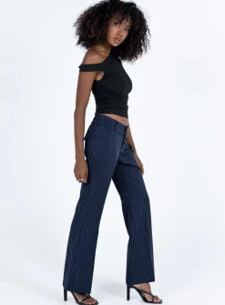 Princess Polly Archette Pant  Navy Pinstripe Flash Sale
