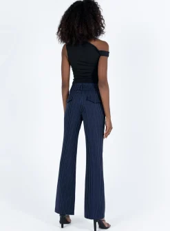 Princess Polly Archette Pant  Navy Pinstripe Flash Sale