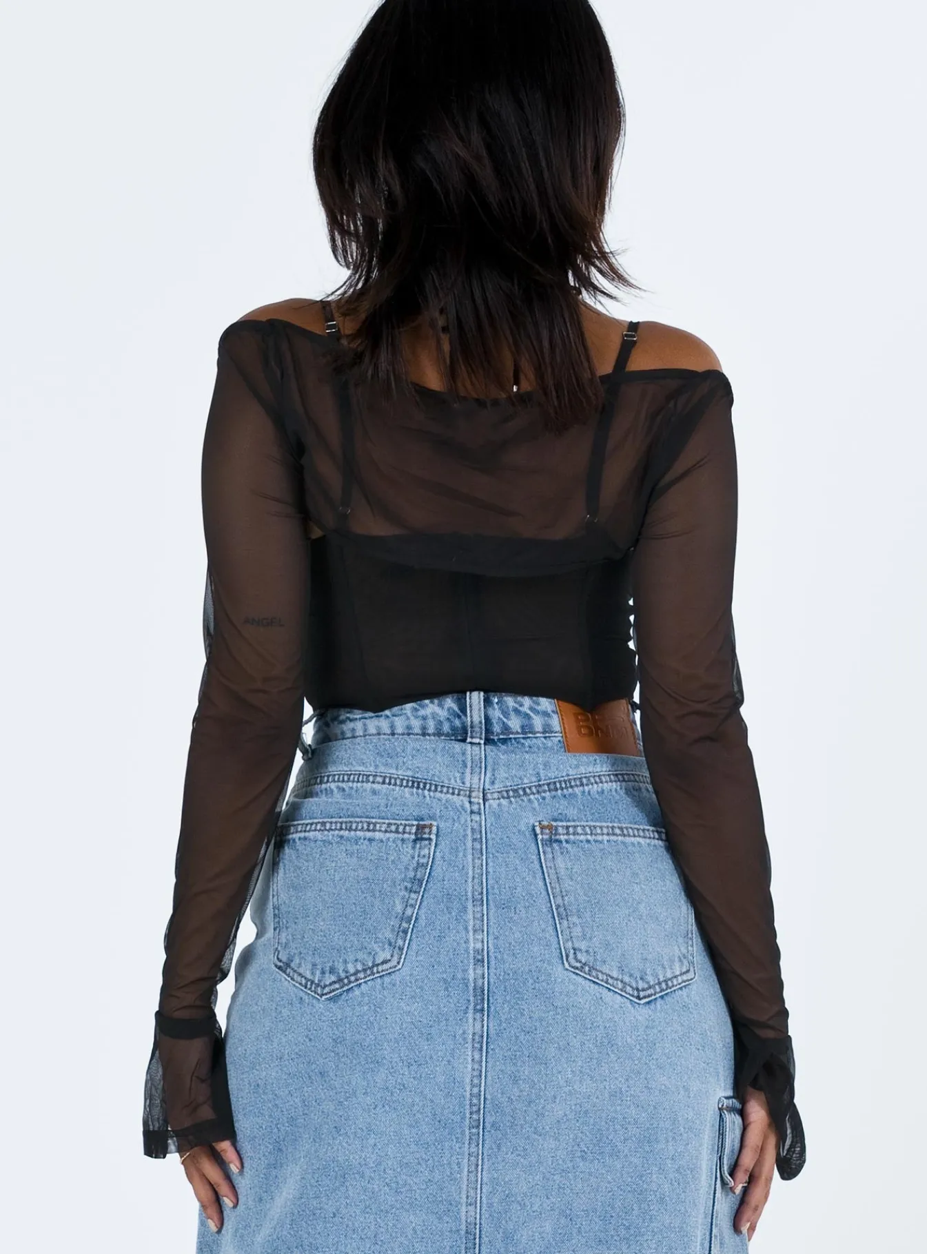 Princess Polly Archo Mesh Bodysuit Black Outlet