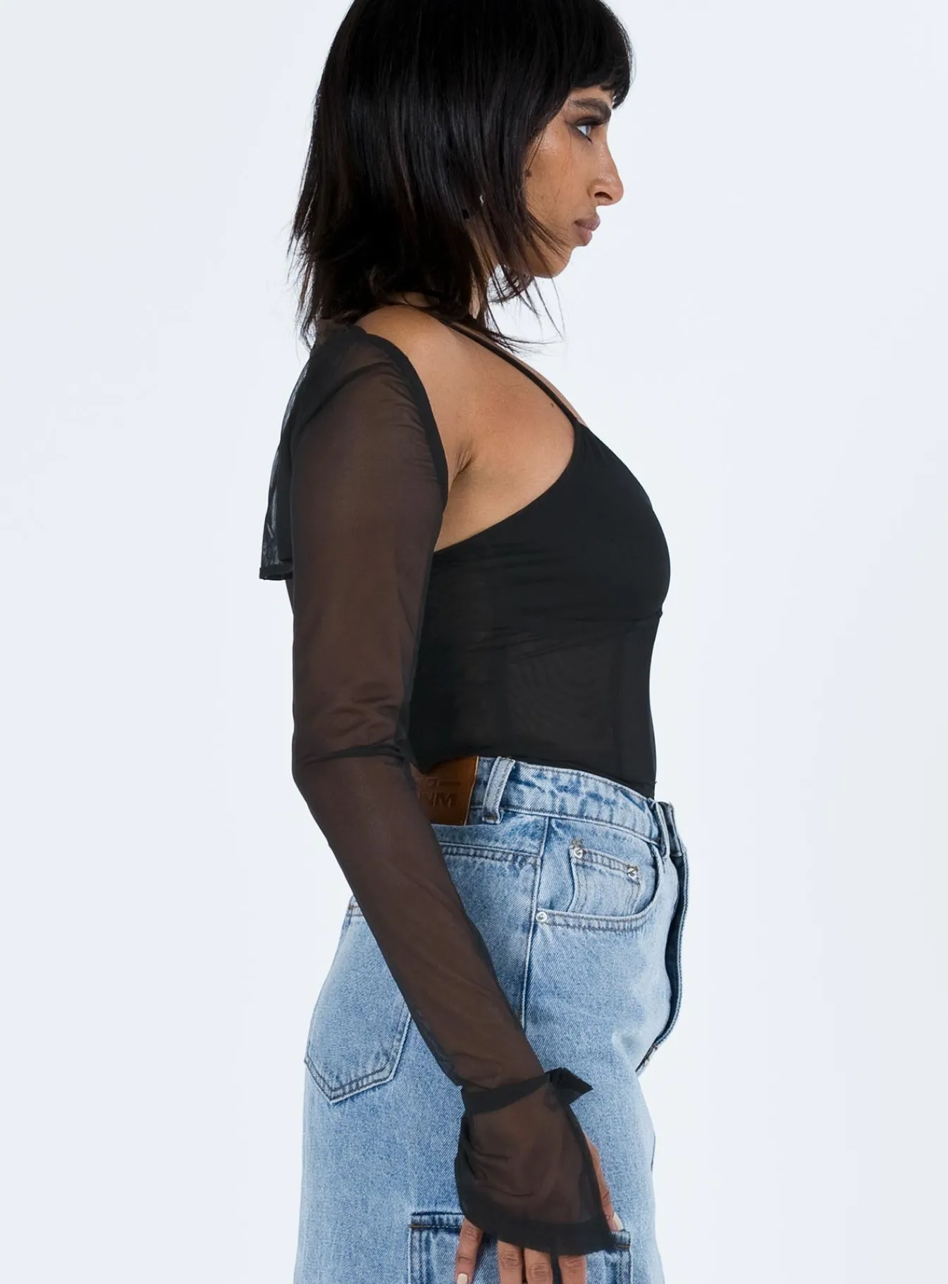 Princess Polly Archo Mesh Bodysuit Black Outlet