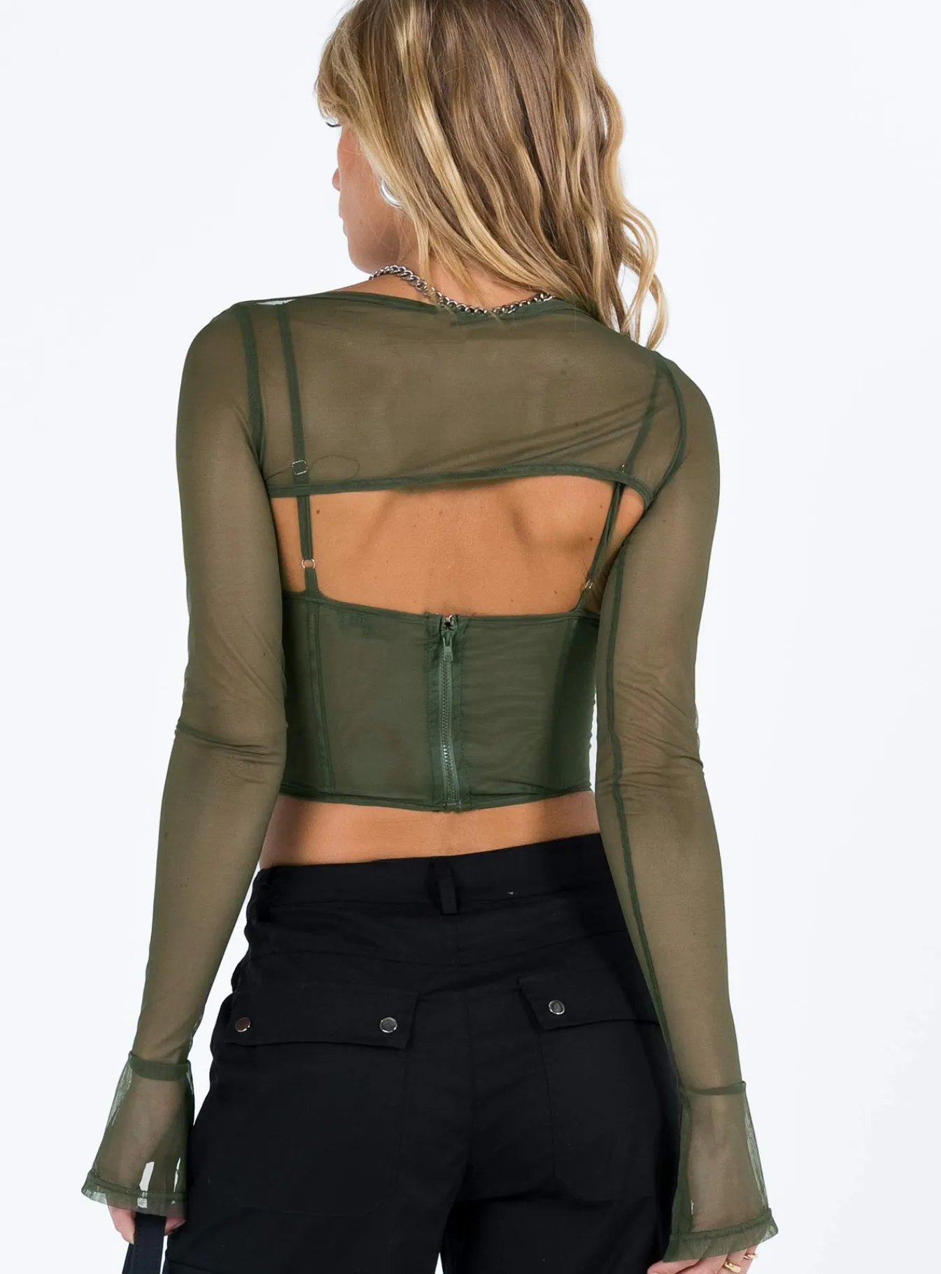 Princess Polly Archo Mesh Corset Green Best Sale
