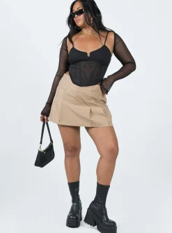 Princess Polly Archo Mesh Corset Black New