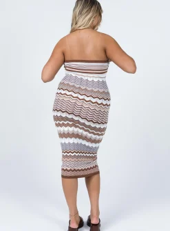 Princess Polly Ariella Midi Dress  Brown Outlet