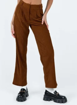 Princess Polly Arizona Cord Pants  Brown Cheap