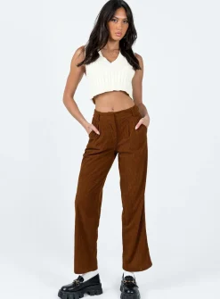 Princess Polly Arizona Cord Pants  Brown Cheap