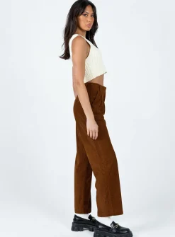 Princess Polly Arizona Cord Pants  Brown Cheap
