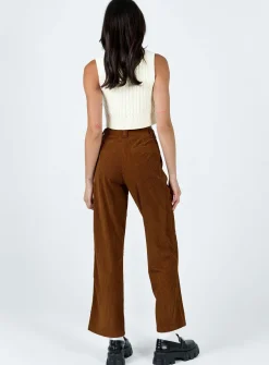 Princess Polly Arizona Cord Pants  Brown Cheap
