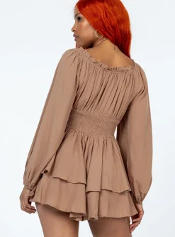 Princess Polly Arley Romper  Brown Store