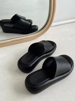 Princess Polly Armell Slides  Black Cheap