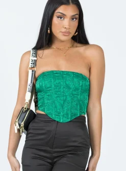 Princess Polly Armona Strapless Top  Green Outlet
