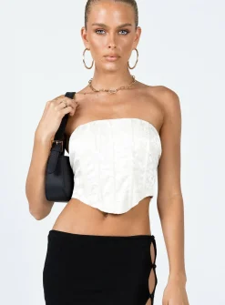 Princess Polly Armona Strapless Top  Cream Best Sale