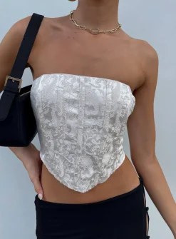 Princess Polly Armona Strapless Top  Cream Best Sale
