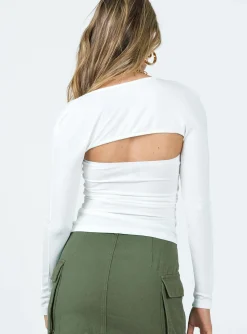 Princess Polly Armstrong Long Sleeve Bolero Top  White Store