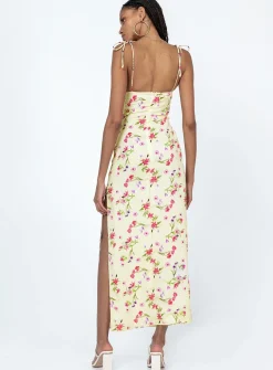 Princess Polly Arness Maxi Dressfloral   Yellow Hot