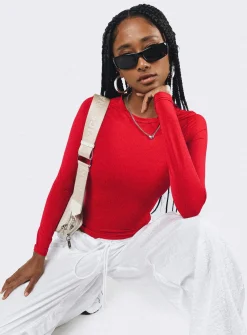 Princess Polly Arnim Long Sleeve Top  Red Online