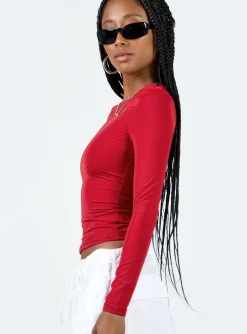Princess Polly Arnim Long Sleeve Top  Red Online