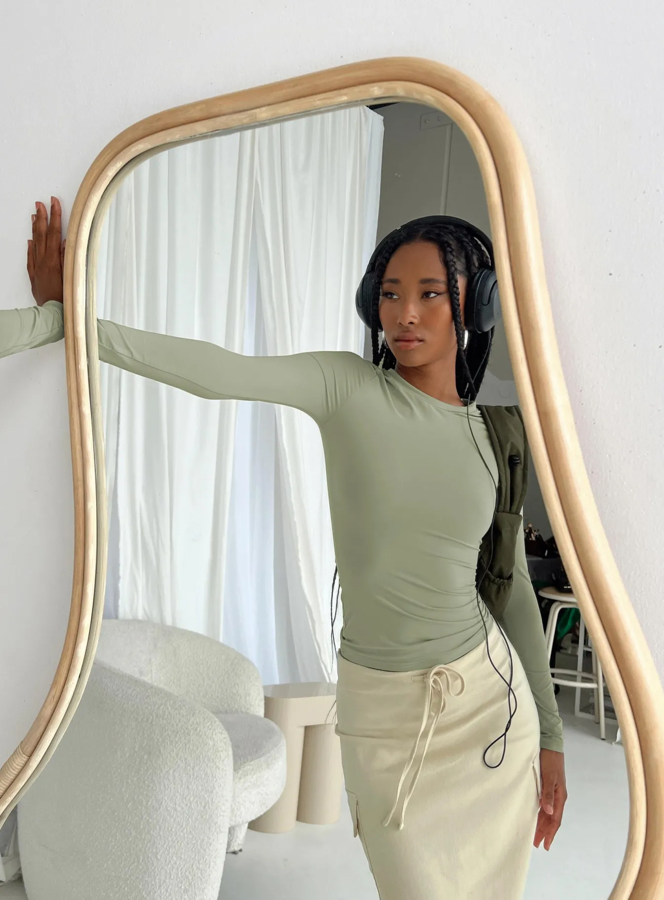 Princess Polly Arnim Long Sleeve Top Green Outlet