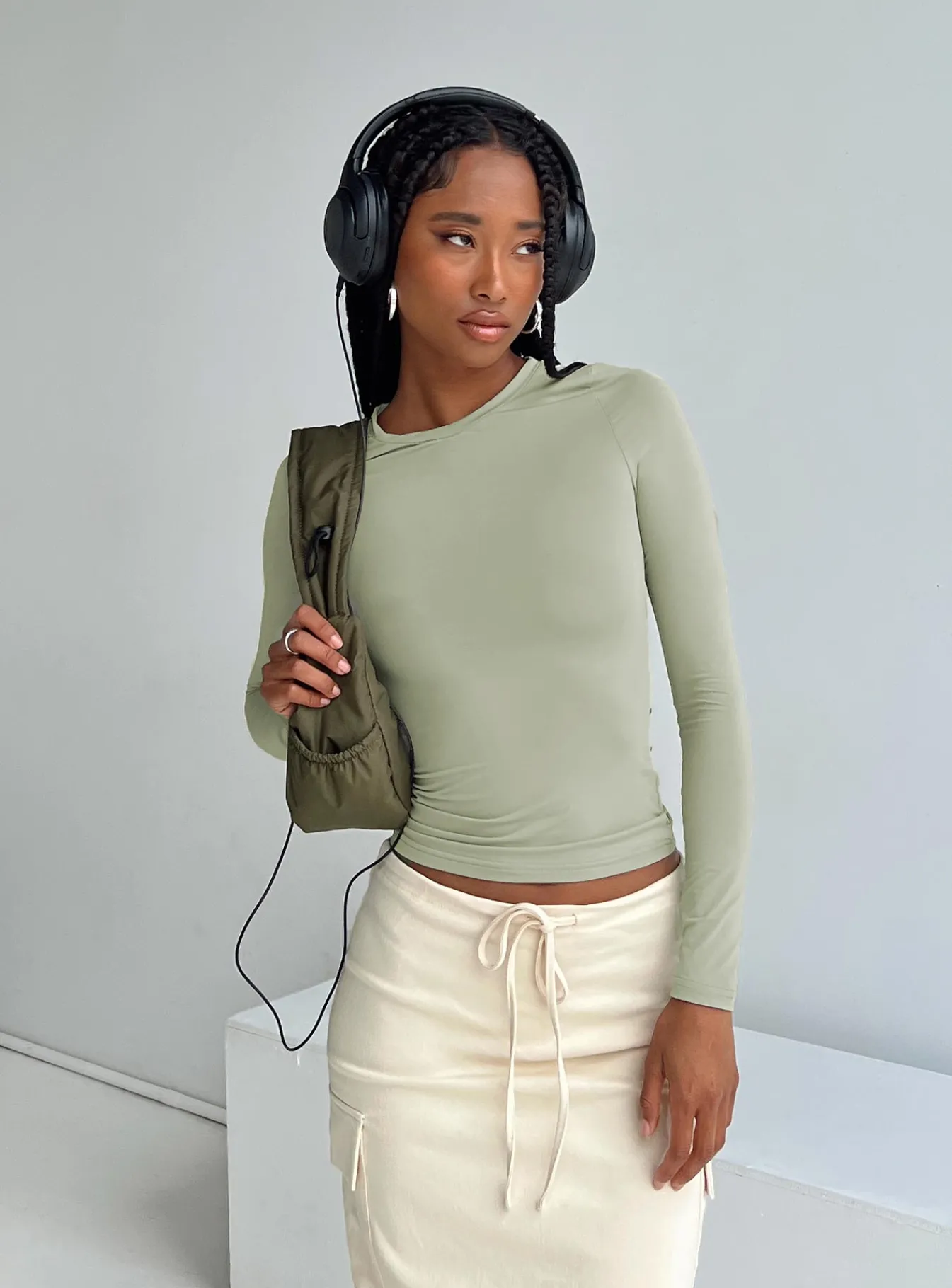 Princess Polly Arnim Long Sleeve Top Green Outlet