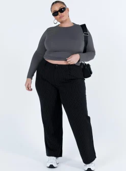 Princess Polly Arnim Long Sleeve Topcurve   Grey Shop