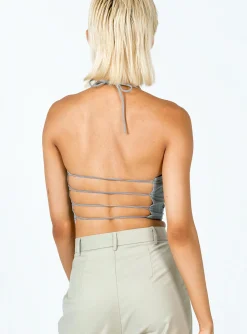 Princess Polly Aroya Top Grey Online