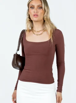 Princess Polly Arthie Long Sleeve Top  Brown Online