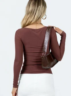 Princess Polly Arthie Long Sleeve Top  Brown Online