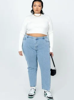 Princess Polly Arthur Long Sleeve Topcurve   White Store