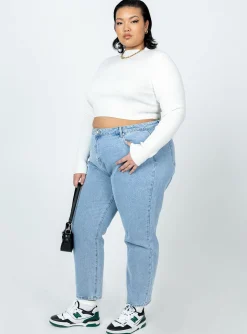 Princess Polly Arthur Long Sleeve Topcurve   White Store
