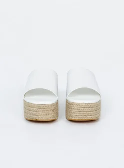 Princess Polly Arton Espadrille Platform Sandals  White New