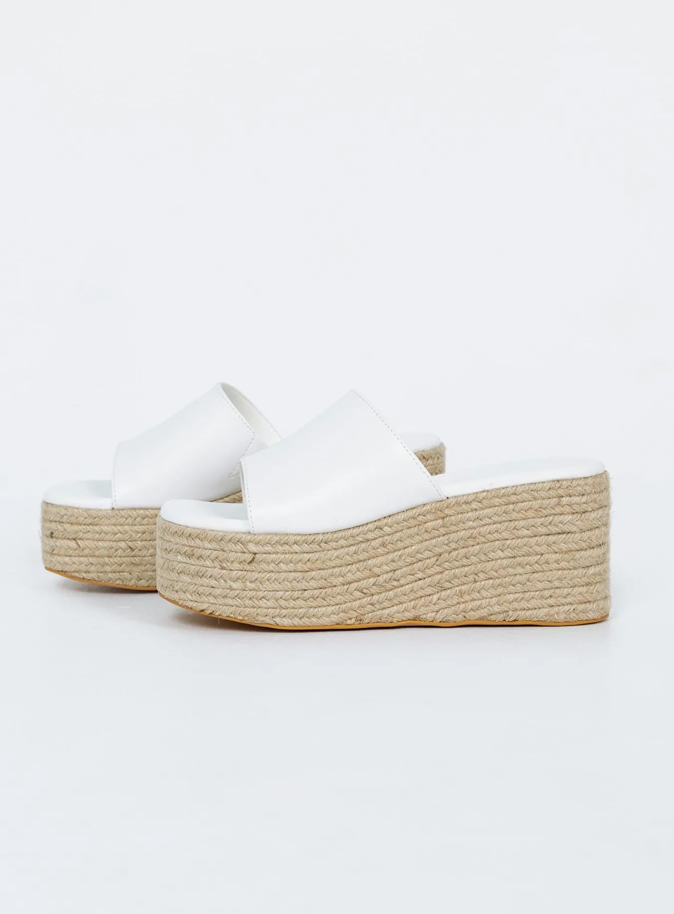 Princess Polly Arton Espadrille Platform Sandals White New