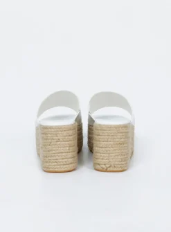Princess Polly Arton Espadrille Platform Sandals White New