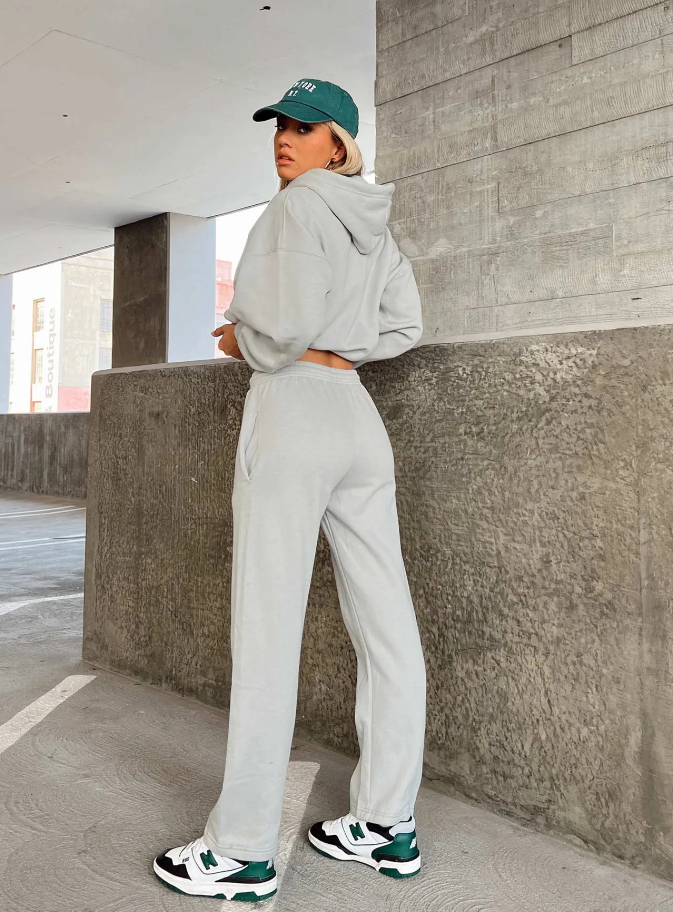 Princess Polly Arya Straight Leg Track Pants Grey New