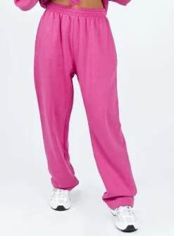 Princess Polly Arya Straight Leg Track Pants  Pink Cheap