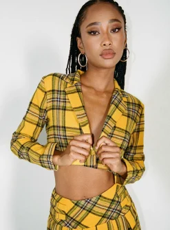 Princess Polly As If Blazer  Yellow Outlet