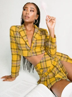 Princess Polly As If Blazer  Yellow Outlet