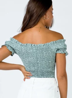 Princess Polly Asha Bodysuit   Green Clearance