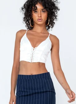 Princess Polly Ashbourne Top  White New